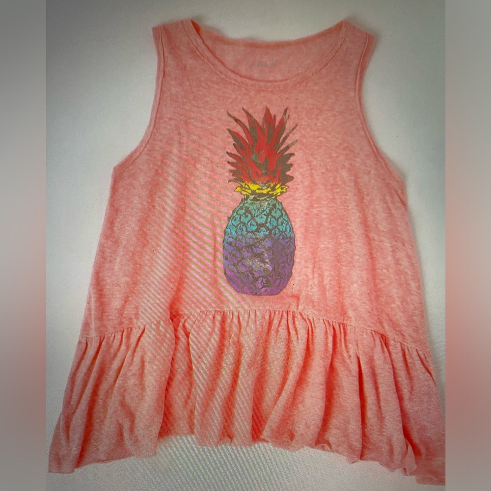 Kidpik Pineapple Ruffle Tank